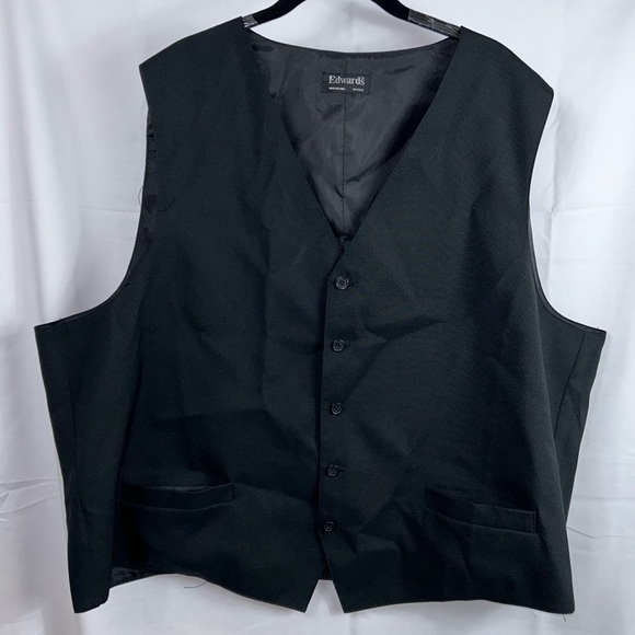 Edwards Vest Suit Signature High Button Front V neck Sleeveless Vest Top Shirt - Picture 7 of 8